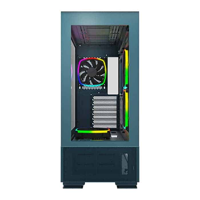 (image for) Montech SKY TWO Blue Mid Tower Dual Window Case with 4x ARGB Fans